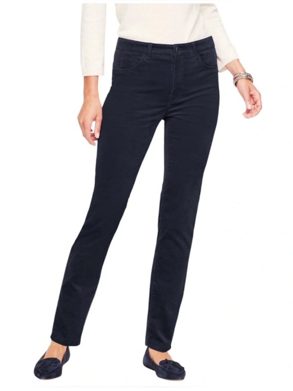 TALBOTS Straight Leg Velveteen Pants in Black Size 14P